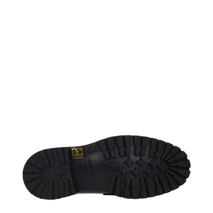 Off-White Black Leather Slip-On Loafers