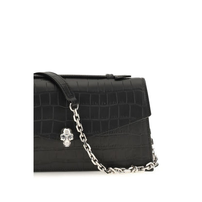 Alexander McQueen Black Calf Leather Bos Taurus Handbag
