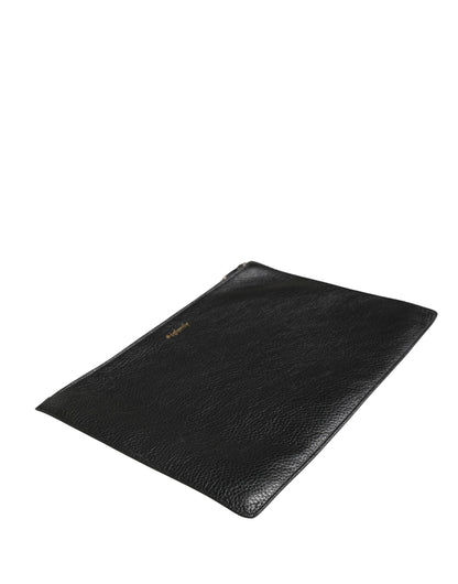 Dolce & Gabbana Black #DGFamily Embellished Leather Clutch Borse Bag