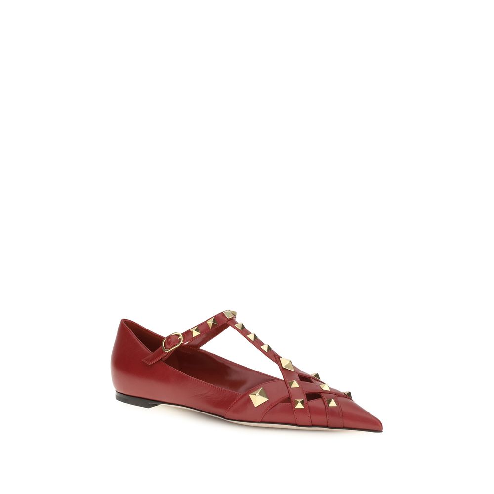 Valentino Garavani Red Goatskin Ballet Flats