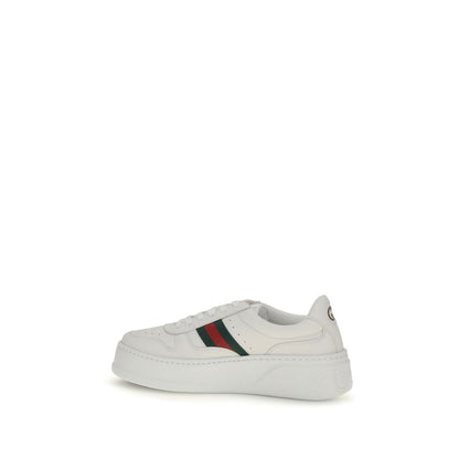 Gucci White Calf Leather Bos Taurus Chunky Sneakers
