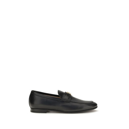 Valentino Garavani Black Calf Leather Bos Taurus Slip-On Loafers