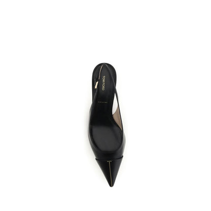 Tom Ford Black Calf Leather Bos Taurus Mid Heel Pumps