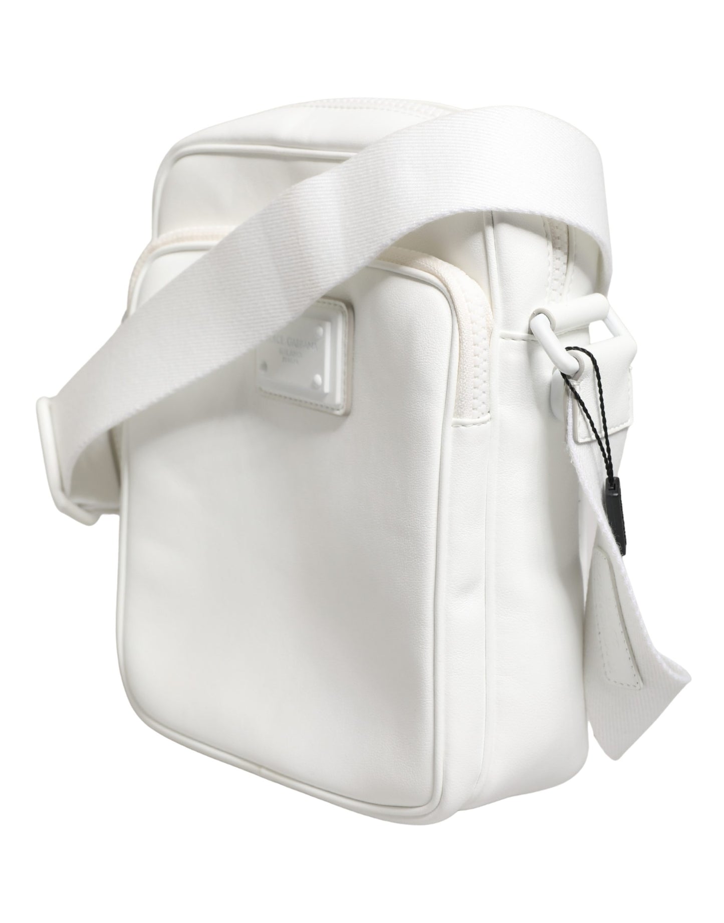 Dolce & Gabbana White Logo Plaque Crossbody Shoulder Borse Men Bag