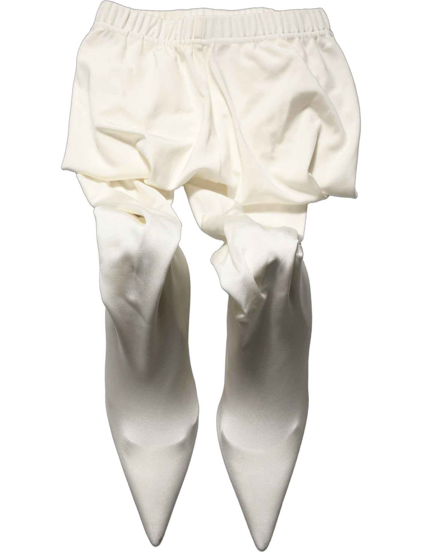 Dolce & Gabbana White High Heels Pumps Jersey Tights Shoes