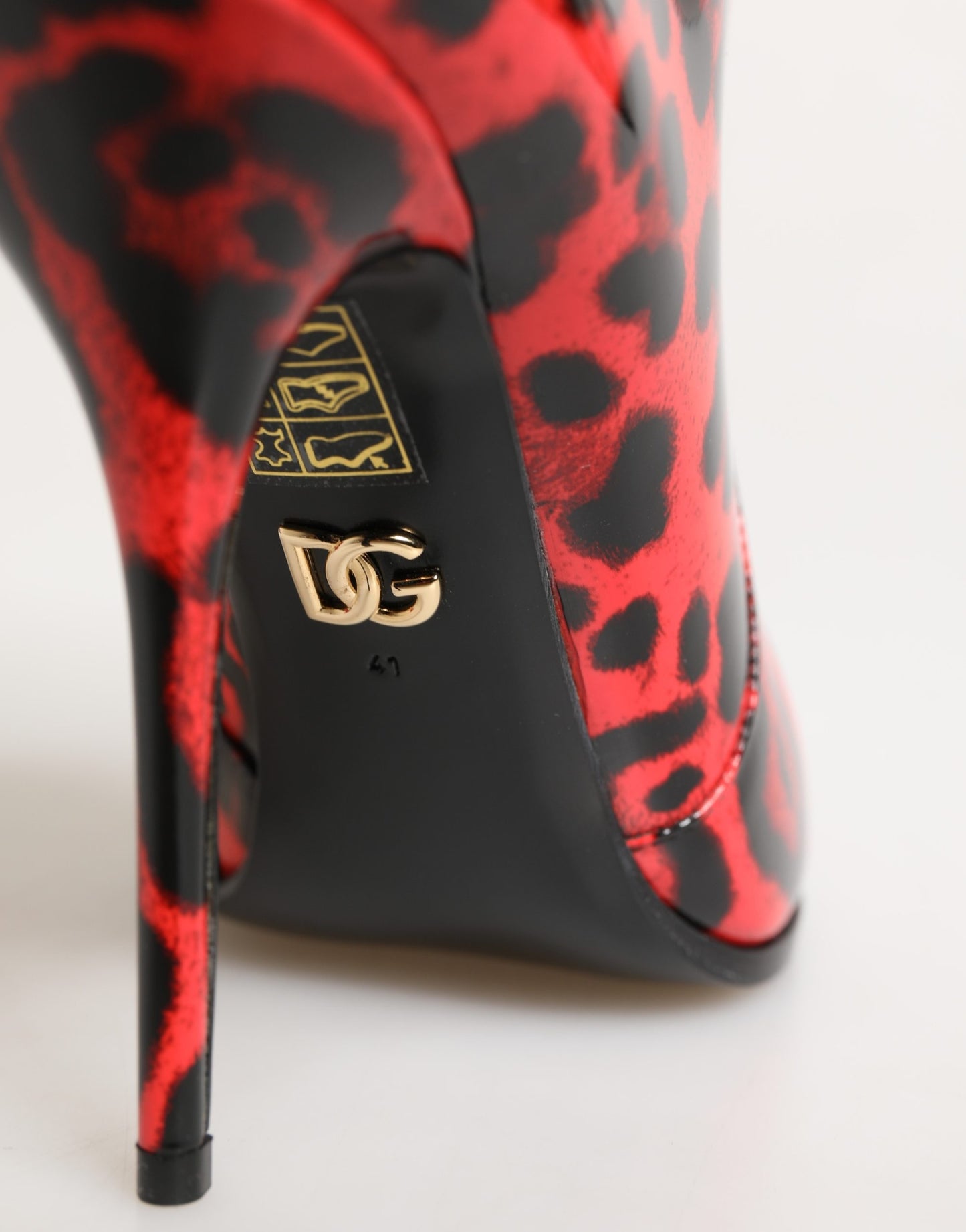 Dolce & Gabbana Red Leopard Cardinale Ankle Boots Shoes