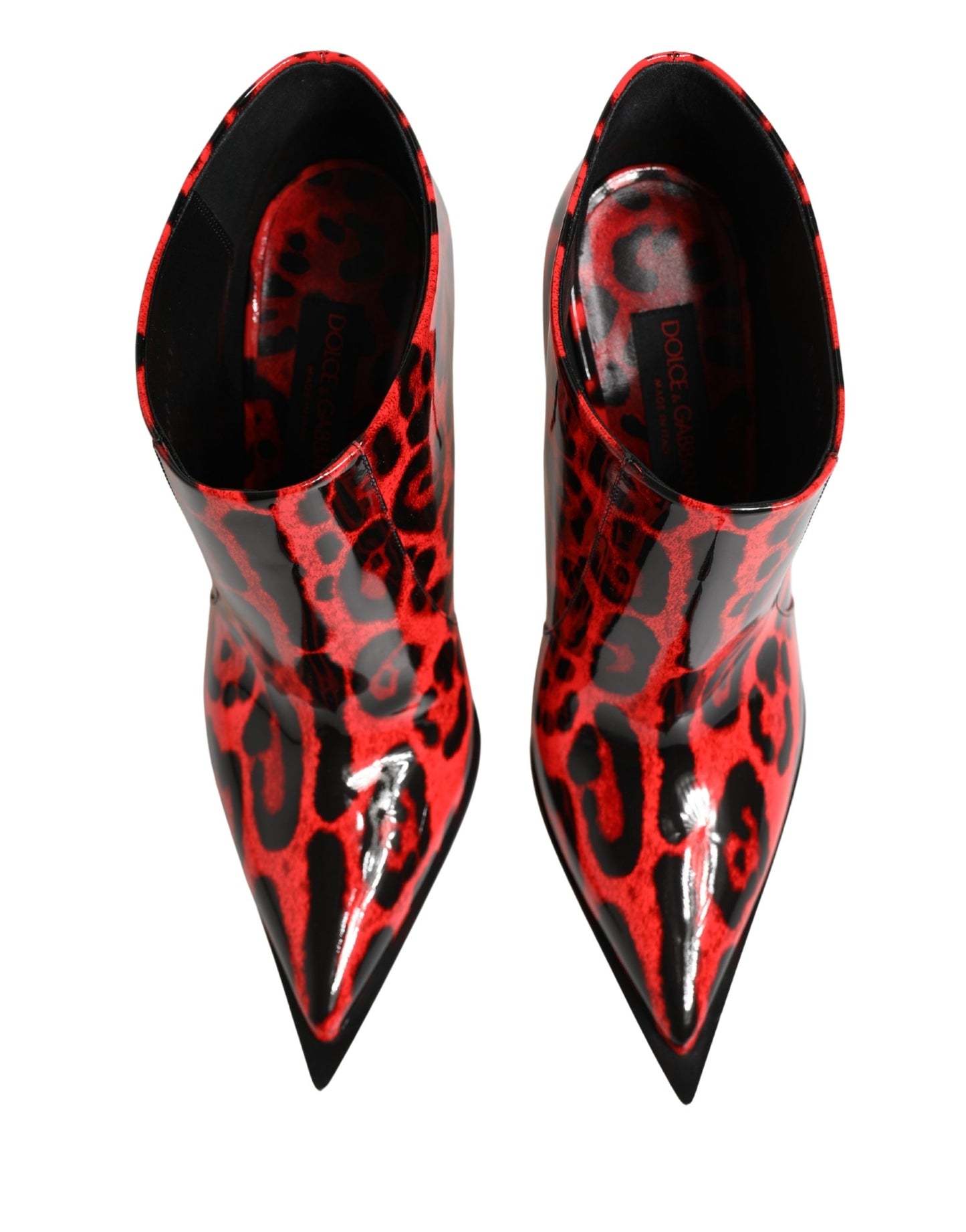 Dolce & Gabbana Red Leopard Cardinale Ankle Boots Shoes