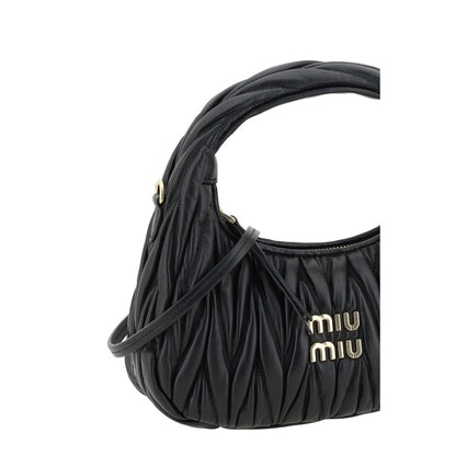 Miu Miu Black Calf Leather Bos Taurus Handbag