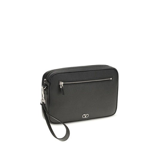 Valentino Garavani Black Calf Leather Bos Taurus Handbag
