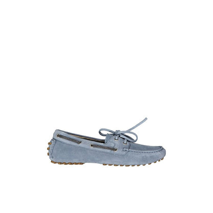 Brunello Cucinelli Blue Leather Slip-On Loafers
