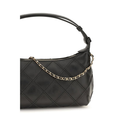 Tory Burch Black Lamb Ovis Aries Clutch Bag