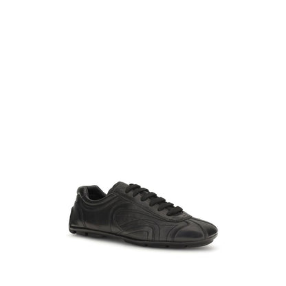 Prada Black Lamb Ovis Aries Low Top Sneakers