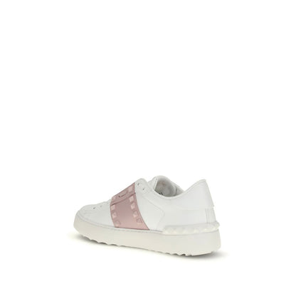 Valentino Garavani White Calf Leather Bos Taurus Low Top Sneakers
