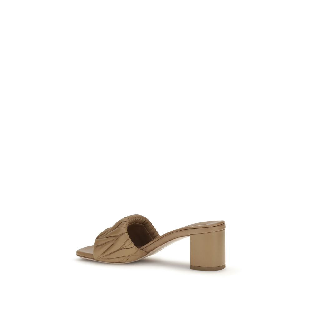 Miu Miu Beige Lamb Ovis Aries Platform Sandals