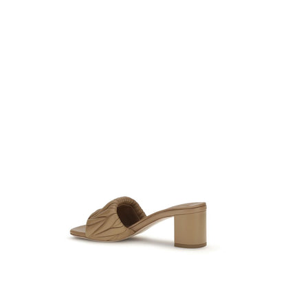Miu Miu Beige Lamb Ovis Aries Platform Sandals