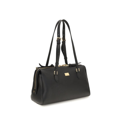 Dolce & Gabbana Black Calf Leather Bos Taurus Shoulder Bag