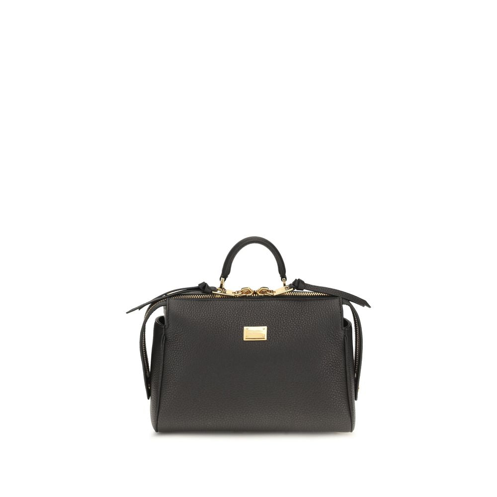 Dolce & Gabbana Black Calf Leather Bos Taurus Handbag