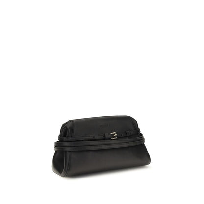 Moschino Black Goatskin Clutch Bag