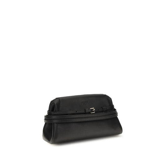 Moschino Black Goatskin Clutch Bag