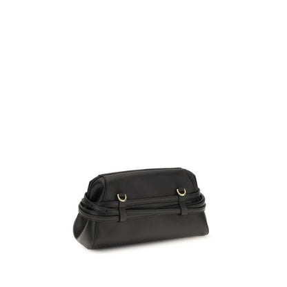 Moschino Black Goatskin Clutch Bag