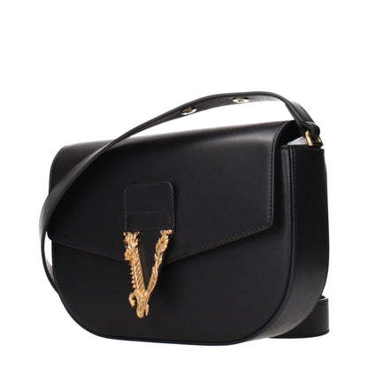Versace Black Leather Crossbody Bag