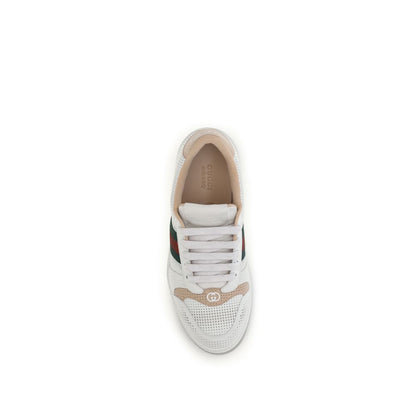 Gucci White Calf Leather Bos Taurus Athletic Sneakers