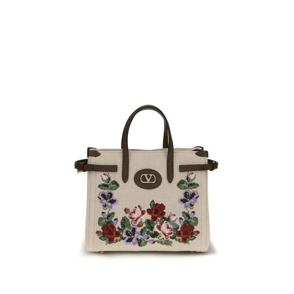 Valentino Garavani Beige Linen Handbag