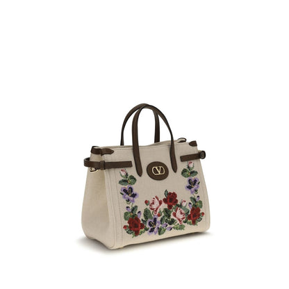 Valentino Garavani Beige Linen Handbag