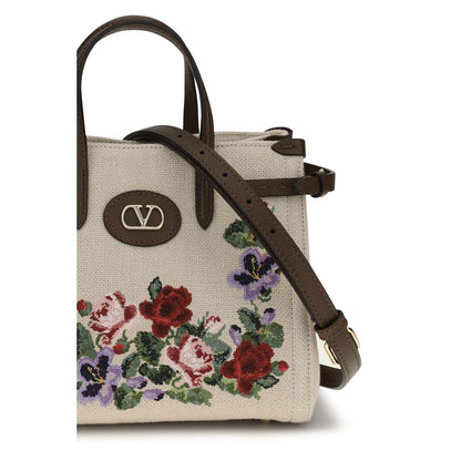 Valentino Garavani Beige Linen Handbag