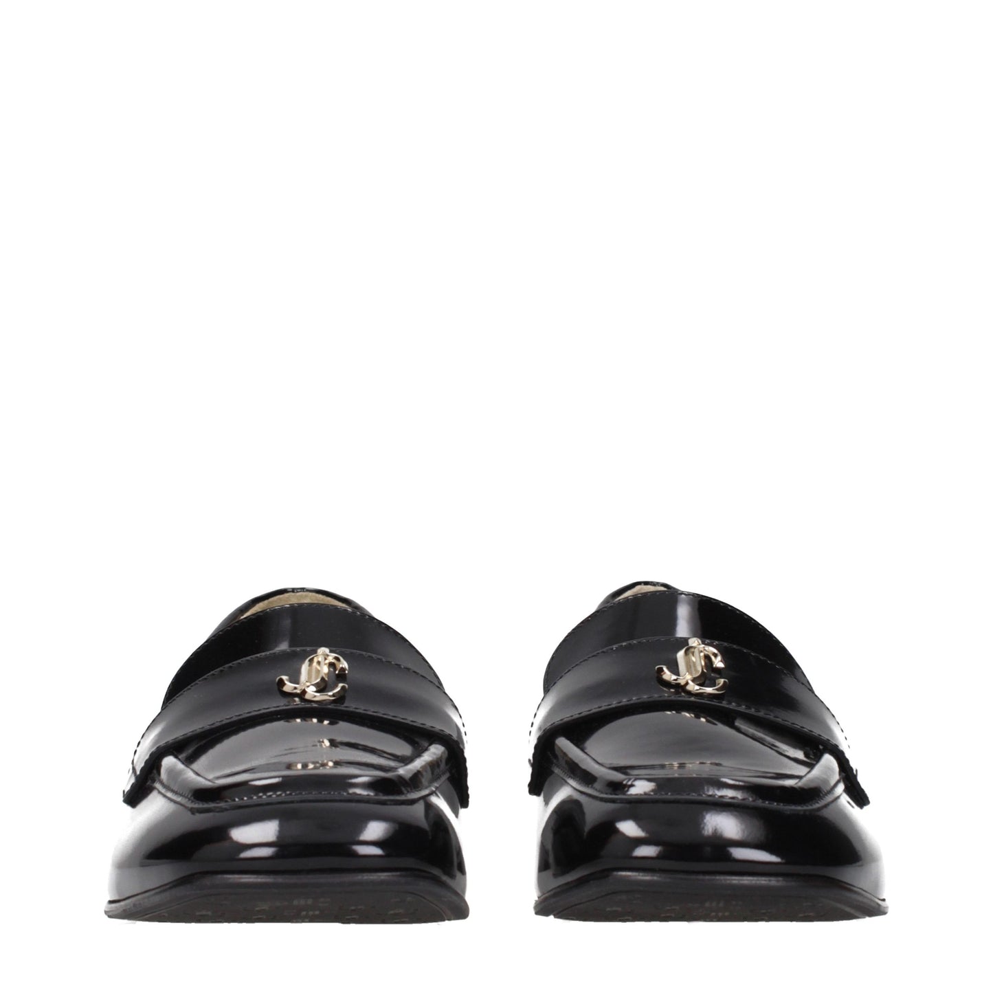 Jimmy Choo Black Leather Slip-On Loafers
