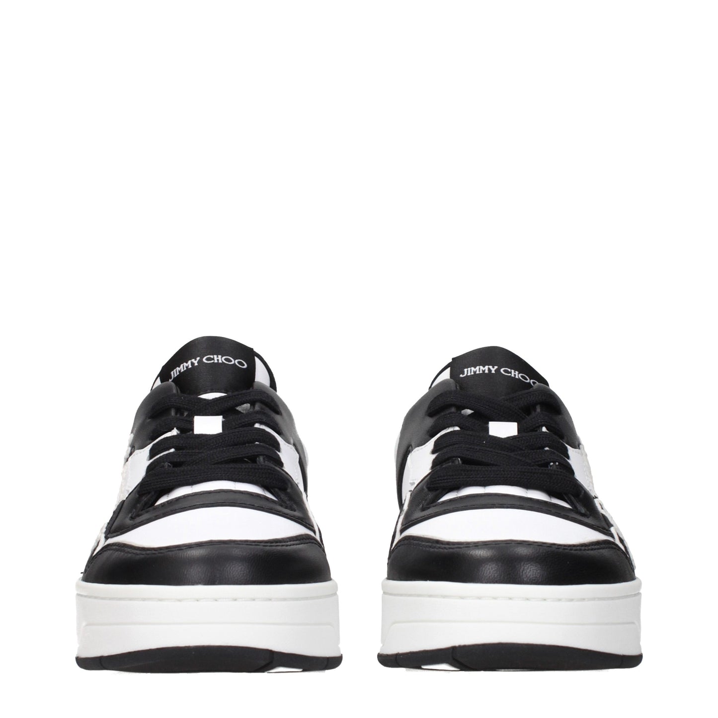 Jimmy Choo Black Leather Low Top Sneakers