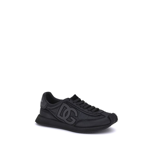 Dolce & Gabbana Black Fabric Athletic Sneakers
