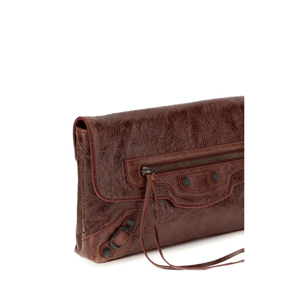 Balenciaga Bordeaux Lamb Ovis Aries Clutch Bag