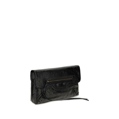 Balenciaga Black Lamb Ovis Aries Clutch Bag
