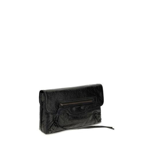 Balenciaga Black Lamb Ovis Aries Clutch Bag