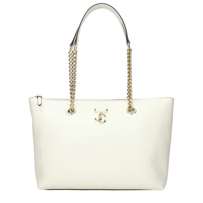 Jimmy Choo White Leather Shoulder Bag