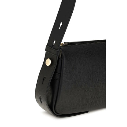 Tory Burch Black Calf Leather Bos Taurus Shoulder Bag