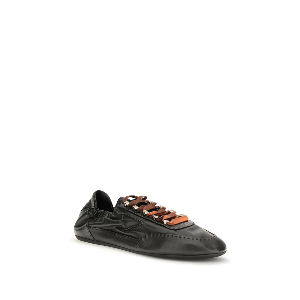 Prada Black Lamb Ovis Aries Athletic Sneakers