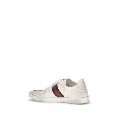 Gucci White Calf Leather Bos Taurus Low Top Sneakers