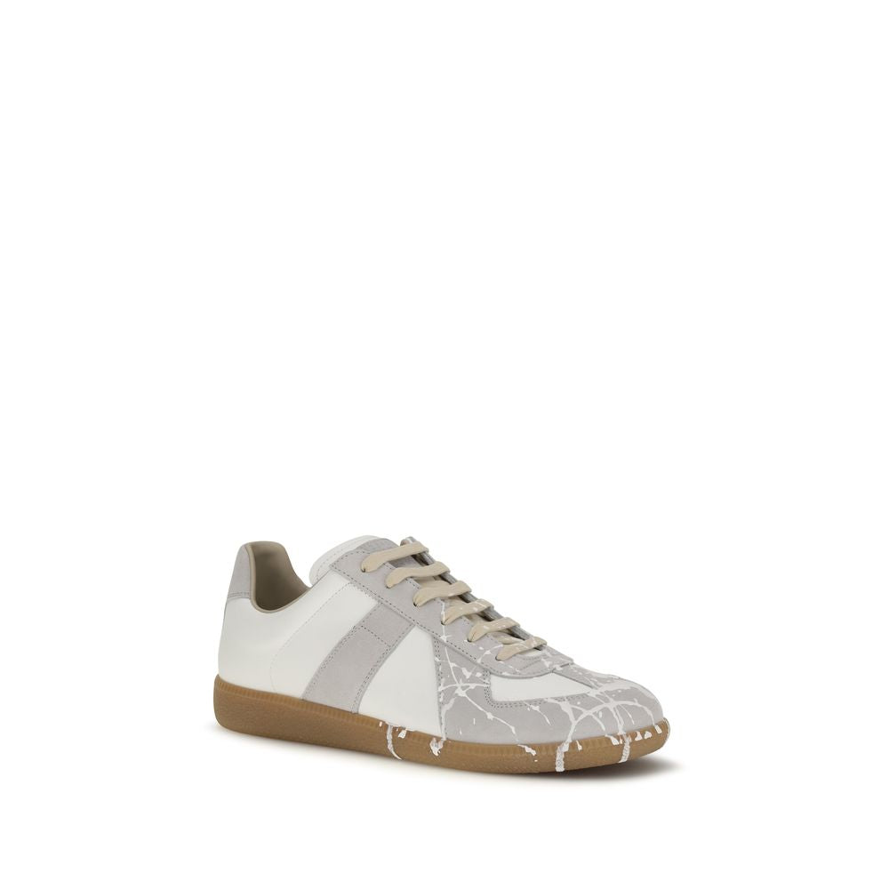 Maison Margiela Gray Suede Leather Low Top Sneakers
