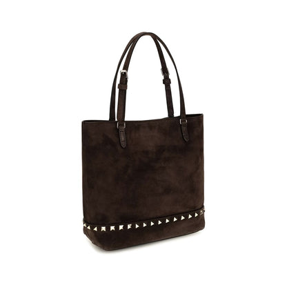 Valentino Garavani Brown Calf Leather Bos Taurus Shoulder Bag