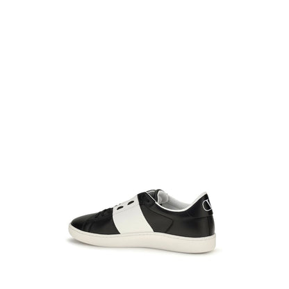 Valentino Garavani Black Calf Leather Bos Taurus Sneakers