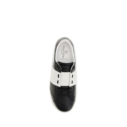 Valentino Garavani Black Calf Leather Bos Taurus Sneakers