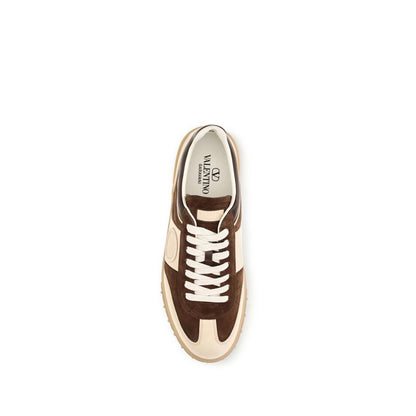 Valentino Garavani Brown Suede Leather Athletic Sneakers
