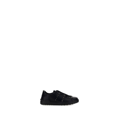 Valentino Garavani Black Calf Leather Bos Taurus Sneakers