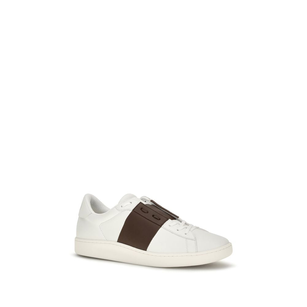 Valentino Garavani White Calf Leather Bos Taurus Low Top Sneakers