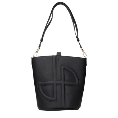 Patou Black Leather Crossbody Bag