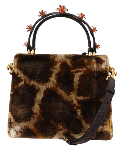 Dolce & Gabbana Elegant Giraffe Pattern Welcome Bag with Gold Accents