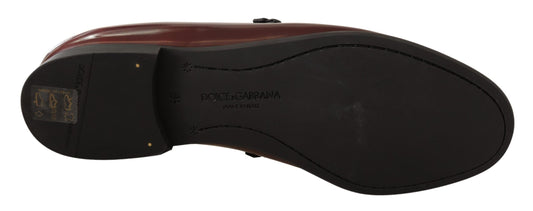 Dolce & Gabbana Bordeaux Patent Leather Dress Loafers Shoes