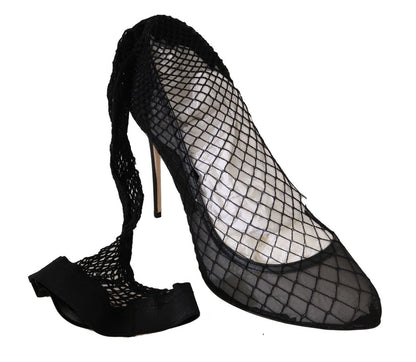 Dolce & Gabbana Elegant Netted Sock Pumps in Timeless Black